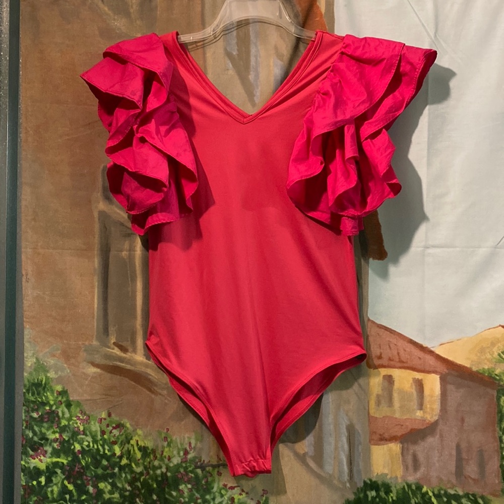 Ruffled Pink Bodysuit